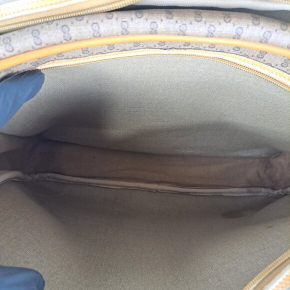 GUCCI Vintage GG Monogram Canvas Coated Weekender Travel Brown Crossbody BAG - Picture 8 of 13